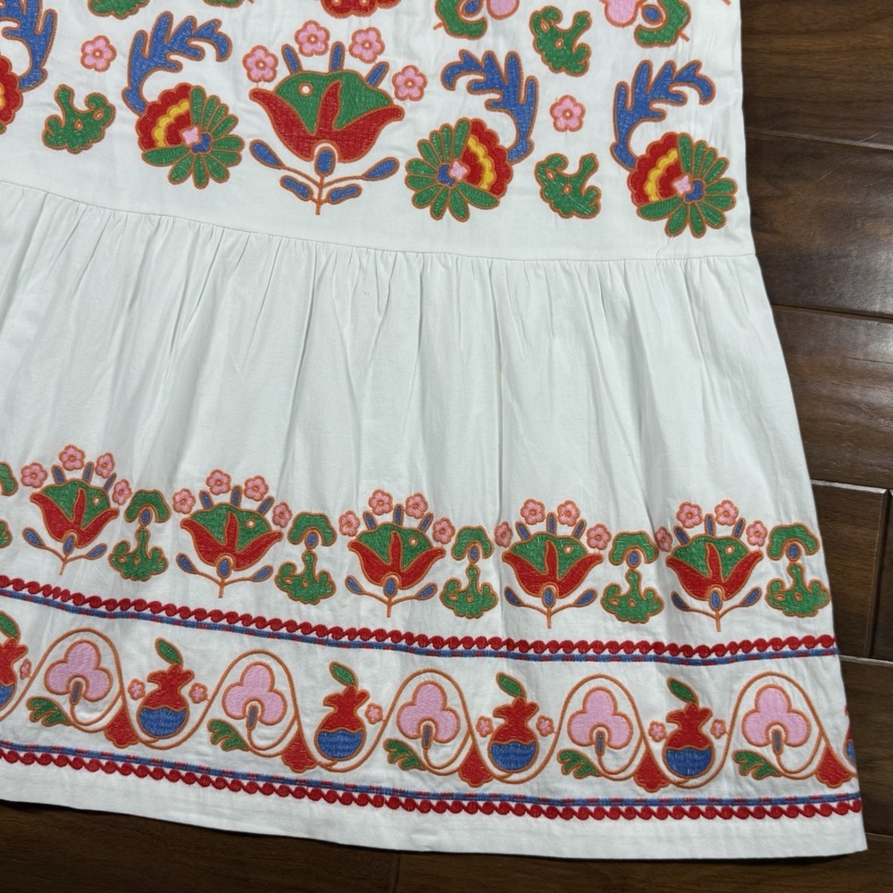J.Marie Women's Size Large White Embroidered Sleeveless Landon Midi Dress - Picture 3 of 12